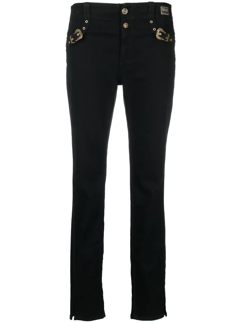 Versace Jeans Couture skinny-byxor med dekorativt spänne - Svart