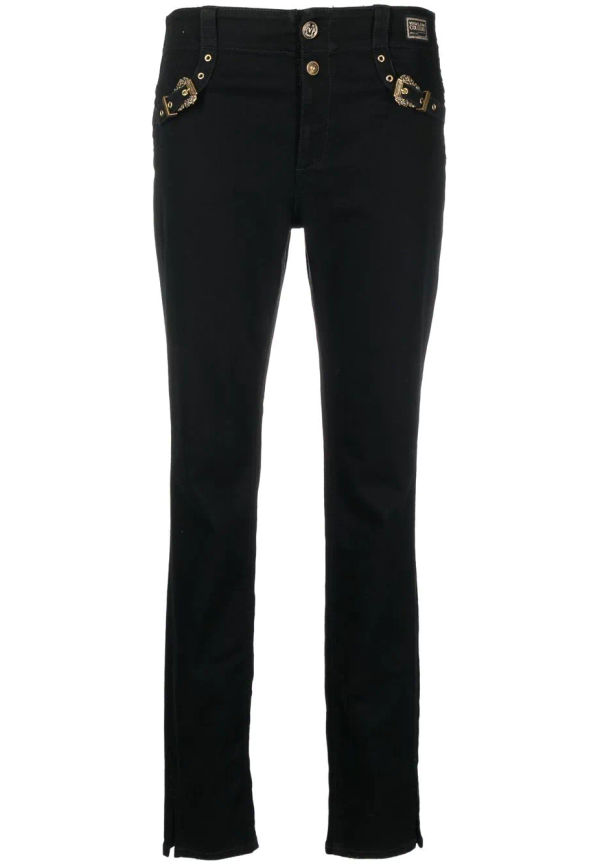 Versace Jeans Couture skinny-byxor med dekorativt spänne - Svart