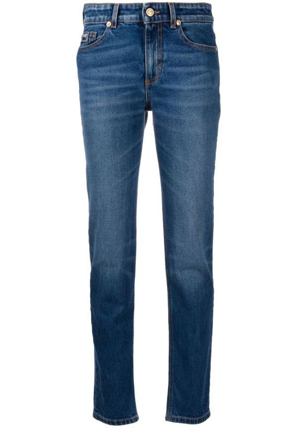 Versace Jeans Couture skinny-jeans med logotyp - Blå