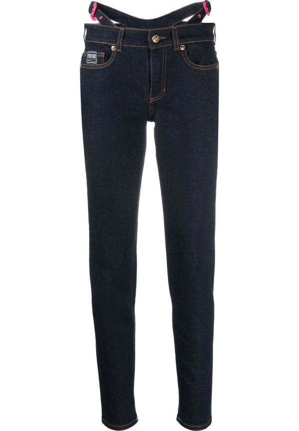 Versace Jeans Couture skinny-jeans med logotyp - Blå