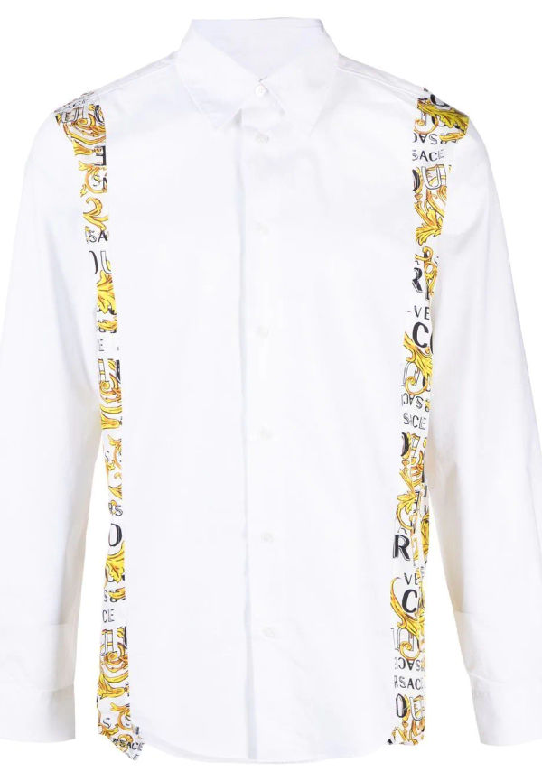 Versace Jeans Couture skjorta med barockmönstrad panel - Vit