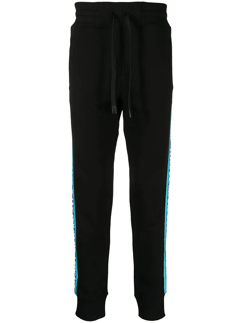 Versace Jeans Couture smala trackpants med logotypband - Svart