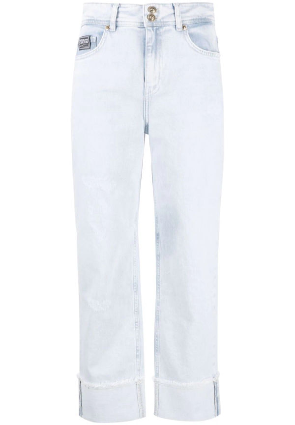 Versace Jeans Couture straight-jeans med hög midja - Blå