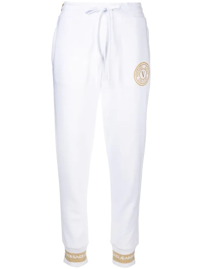 Versace Jeans Couture sweatpants med broderad logotyp - Vit