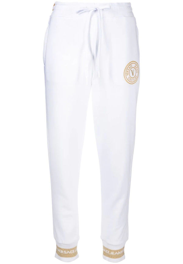 Versace Jeans Couture sweatpants med broderad logotyp - Vit