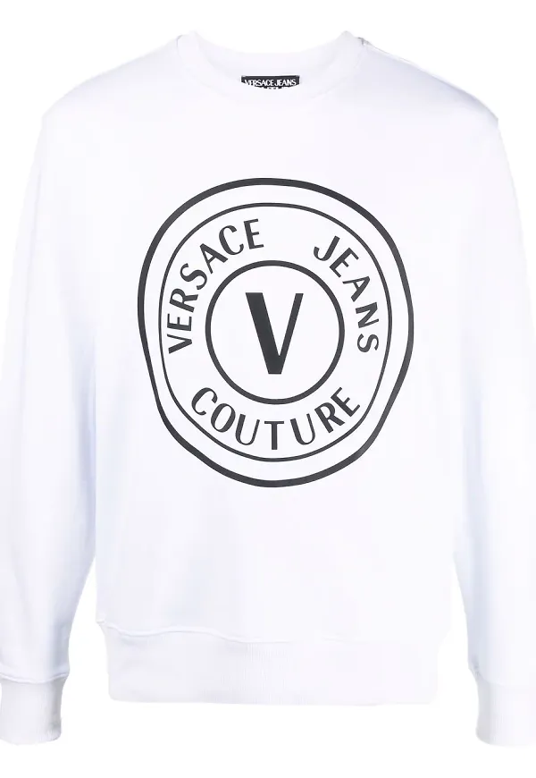 Versace Jeans Couture sweatshirt med V-emblem - Vit