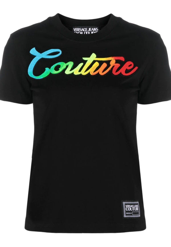 Versace Jeans Couture t-shirt med broderad logotyp - Svart