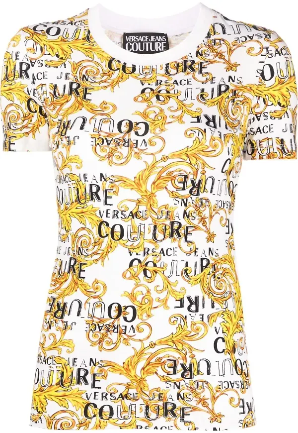 Versace Jeans Couture t-shirt med logotyp - Brun