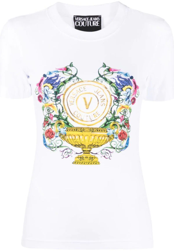 Versace Jeans Couture t-shirt med logotyp - Vit