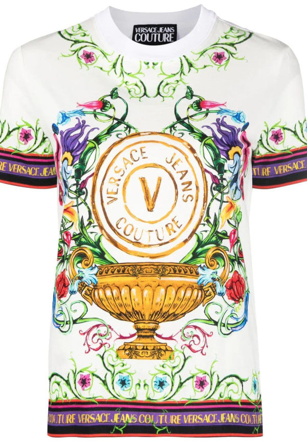 Versace Jeans Couture t-shirt med logotyp - Vit