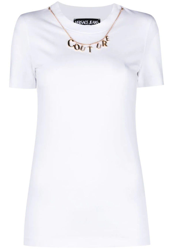 Versace Jeans Couture t-shirt med rundad hals - Vit