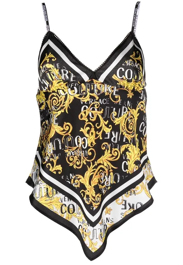 Versace Jeans Couture topp med barocktryck - Svart