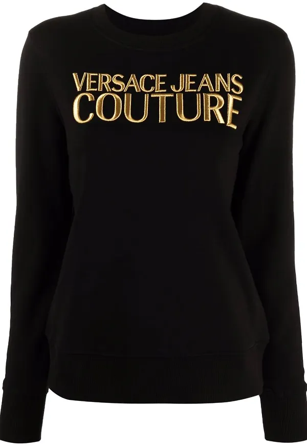 Versace Jeans Couture topp med broderad logotyp - Svart