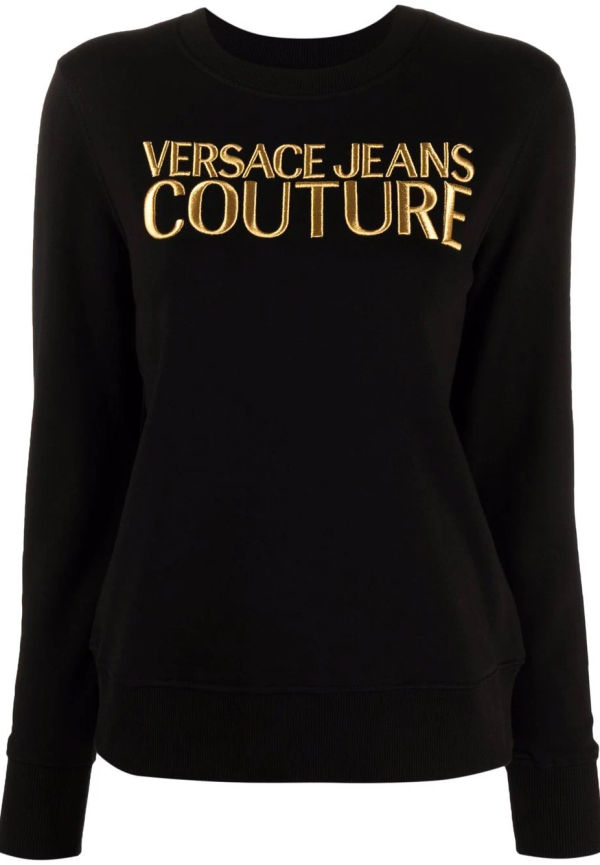 Versace Jeans Couture topp med broderad logotyp - Svart