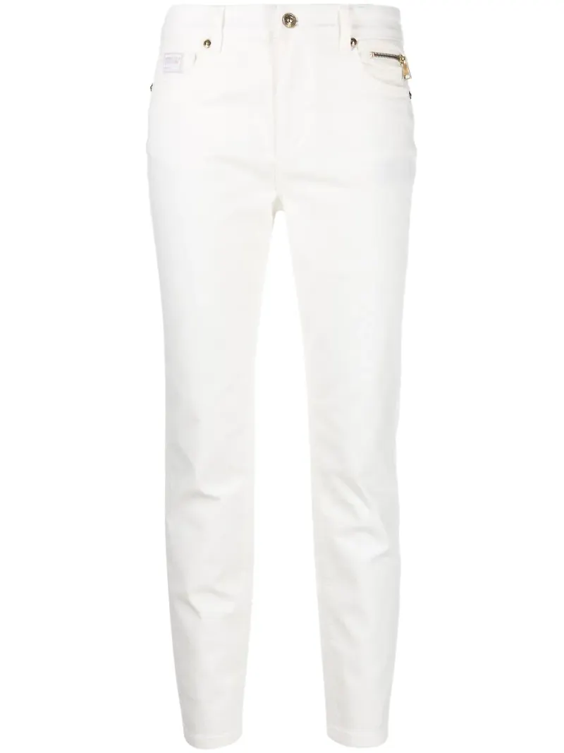 Versace Jeans Couture trekvartsbyxor med smal passform - Vit