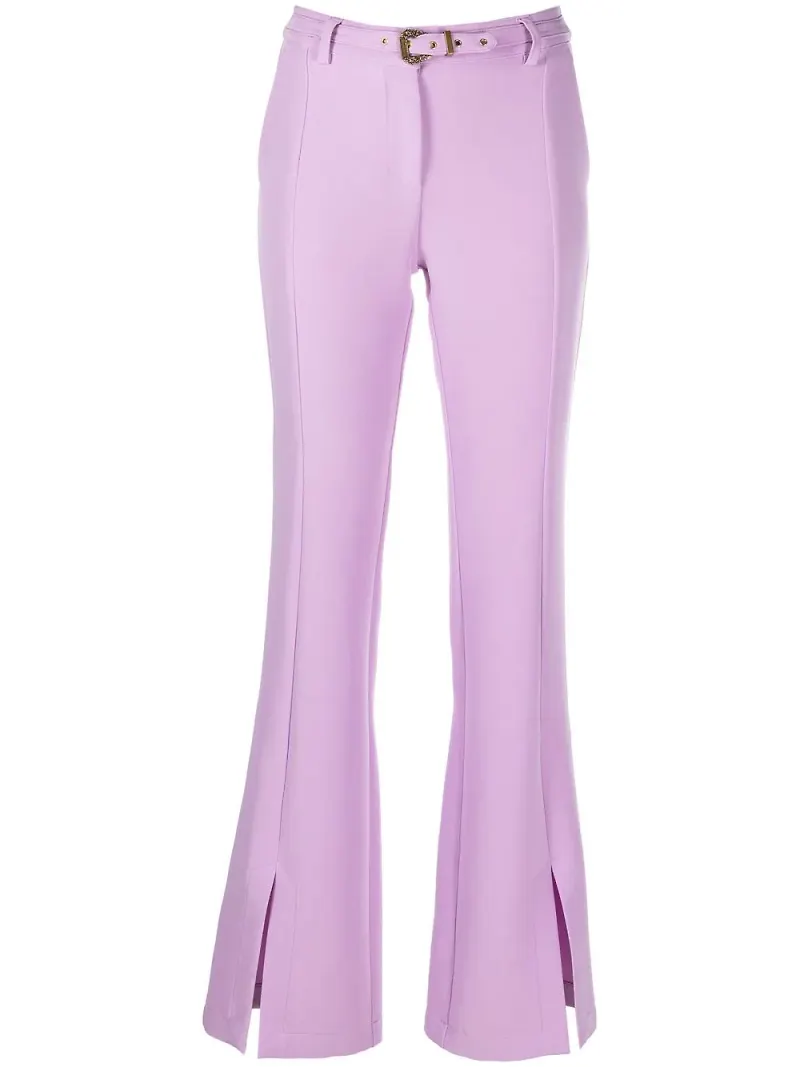 Versace Jeans Couture utsvängda byxor med bälte - Lila