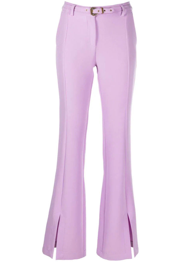 Versace Jeans Couture utsvängda byxor med bälte - Lila