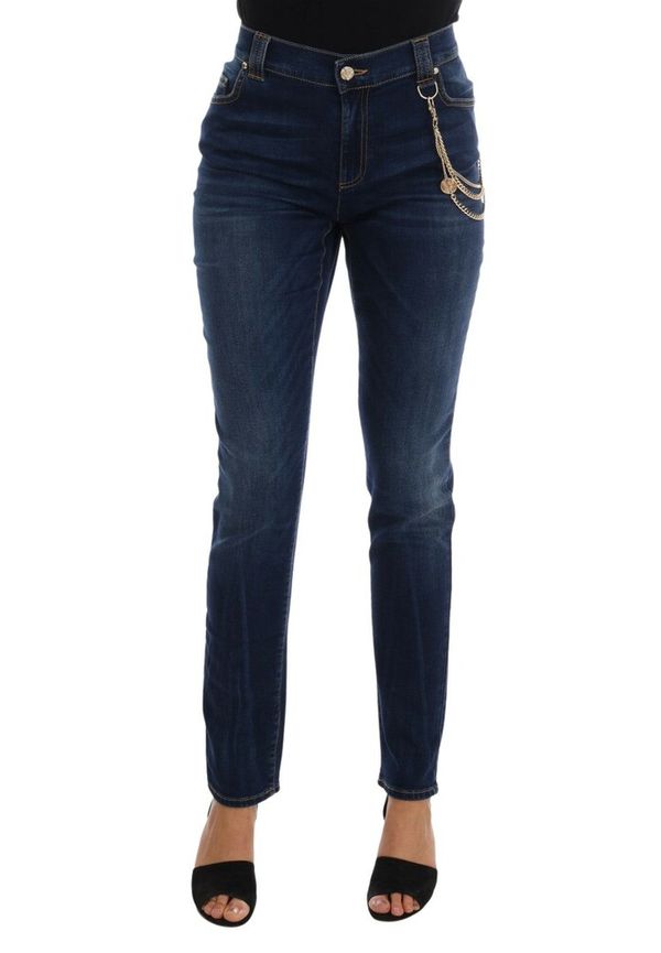 Versace Jeans Couture Wash Cotton Stretch Slim Fit Jeans Blå, Dam