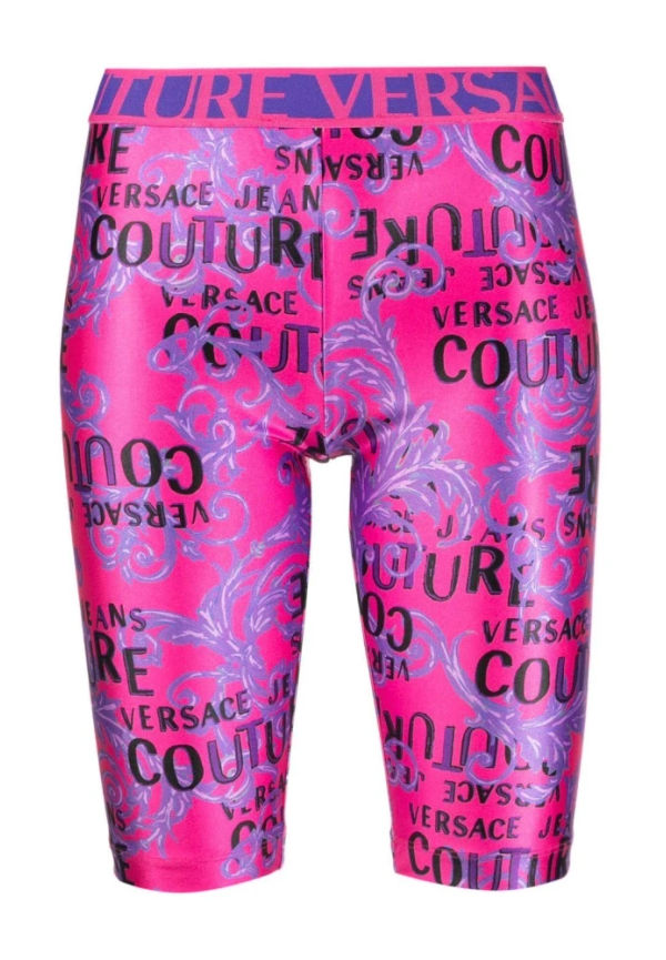Versace Jeans Couture Women Clothing Leggings Purple Ss23 Lila, Dam