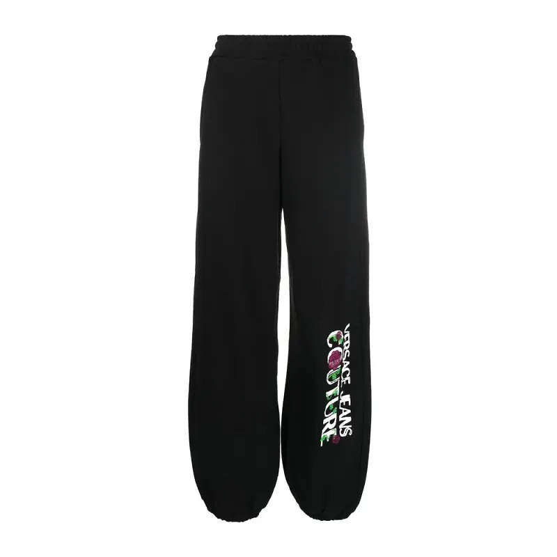 Versace Jeans Couture Women Clothing Trousers Black Ss23 Svart, Dam