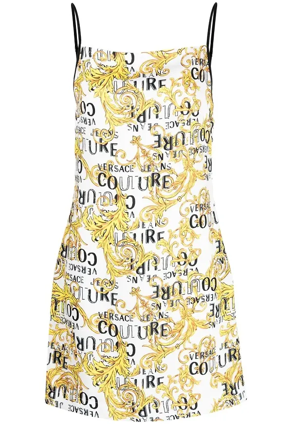 Versace Jeans Couture ärmlös klänning med logotyp - Vit