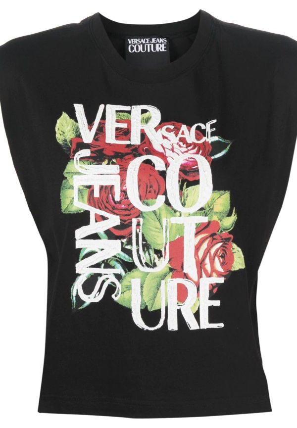 Versace Jeans Couture ärmlös t-shirt med logotyp - Svart
