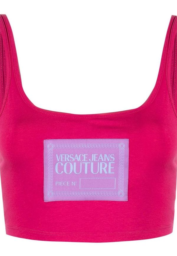 Versace Jeans Couture ärmlöst croptop med logotyp - Rosa