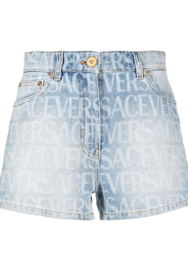 Versace jeansshorts med logotyp - Blå