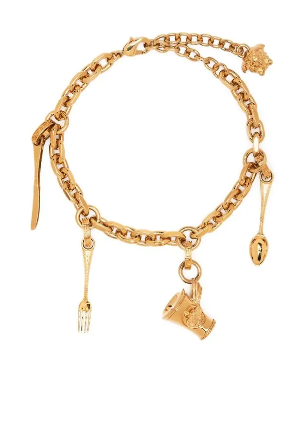 Versace kedjearmband med hänge - Guldfärgad