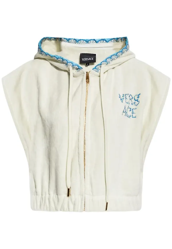 Versace kort topp med huva - Vit
