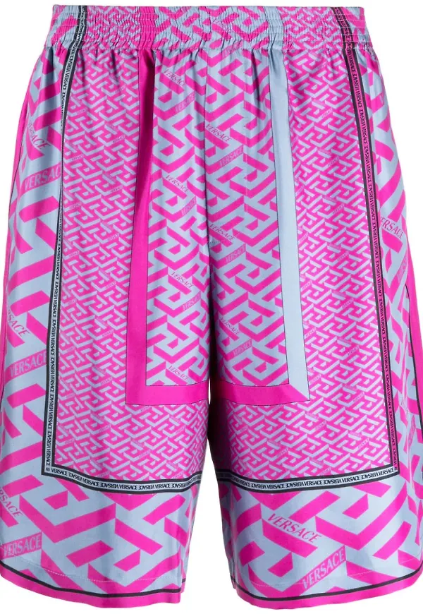 Versace La Greca bermudashorts med panel - Rosa