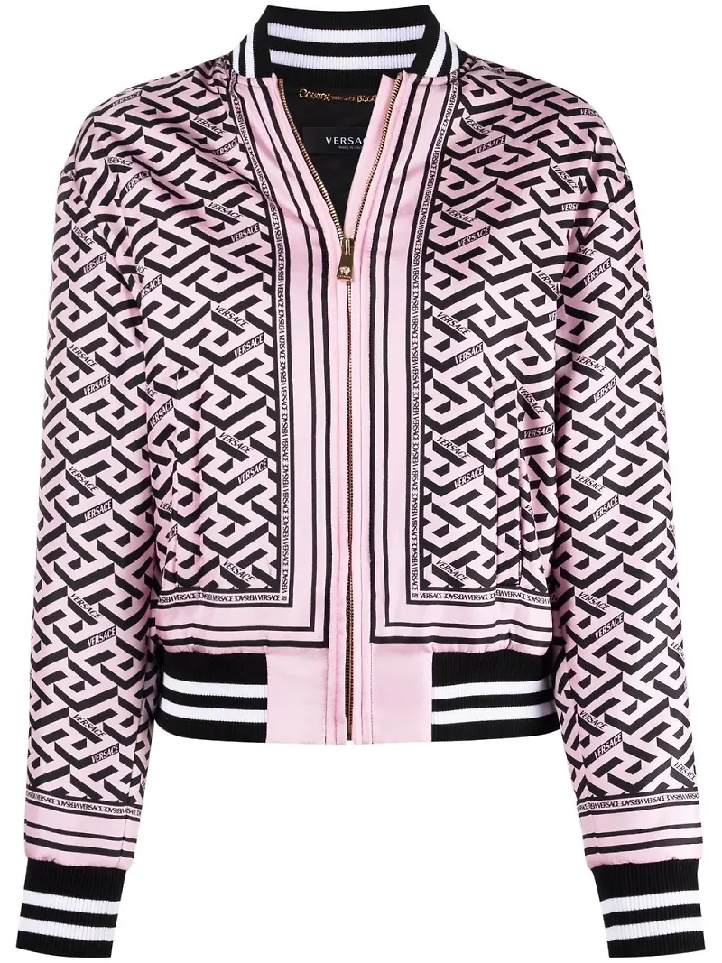 Versace La Greca bomberjacka i siden - Rosa