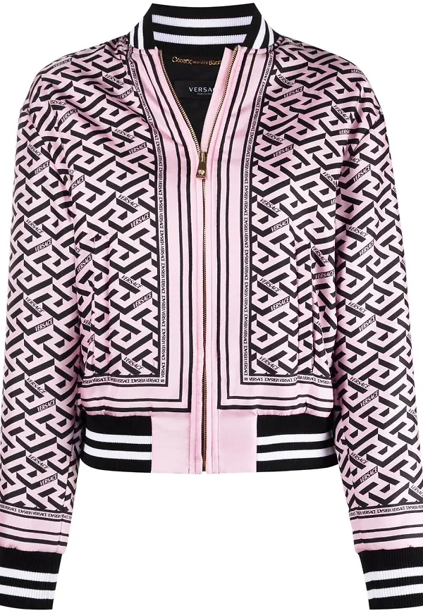 Versace La Greca bomberjacka i siden - Rosa