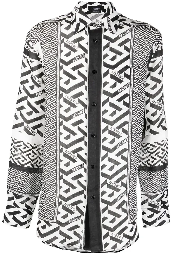 Versace La Greca linneskjorta - Svart