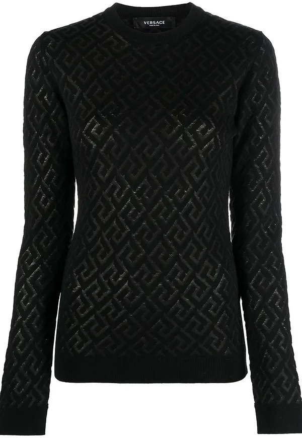 Versace La Greca Medusa tröja i jacquard - Svart