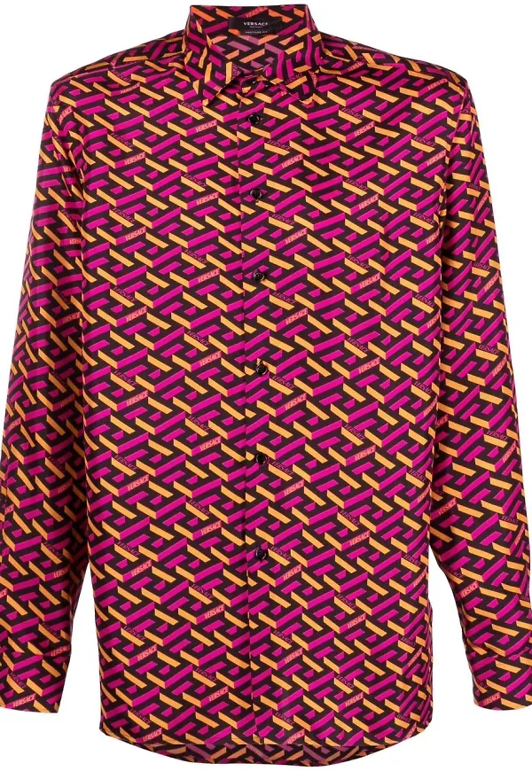 Versace La Greca sidenskjorta - Svart
