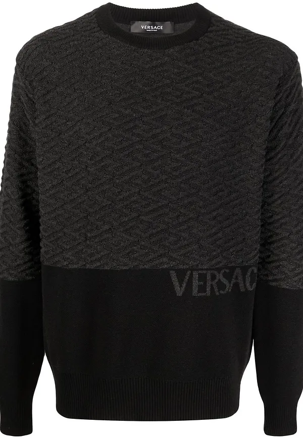 Versace La Greca stickad tröja - Svart