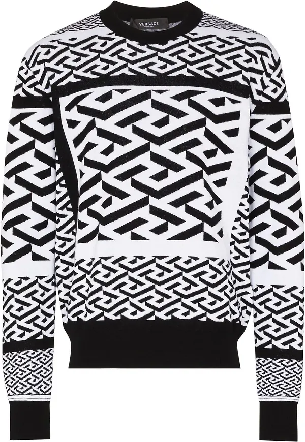 Versace La Greca stickad tröja - Svart