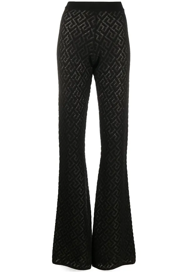 Versace La Greca stickade byxor - Svart