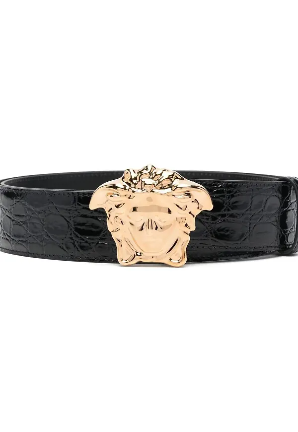 Versace La Medusa läderbälte - Svart