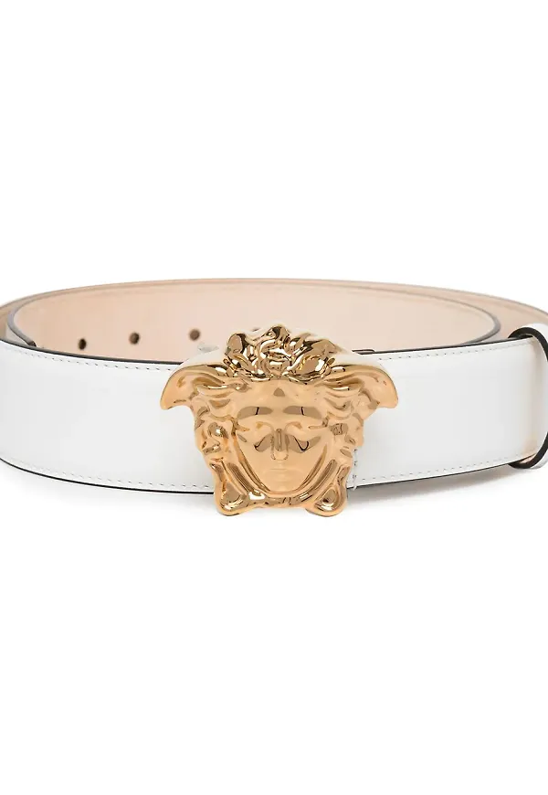 Versace La Medusa läderbälte - Vit