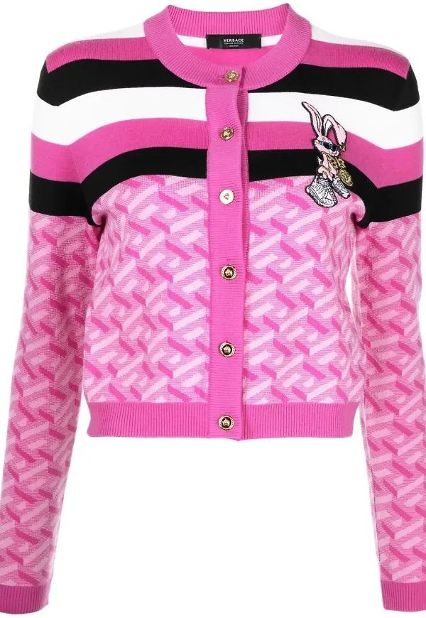 Versace Le Greca kofta med lappdetalj - Rosa