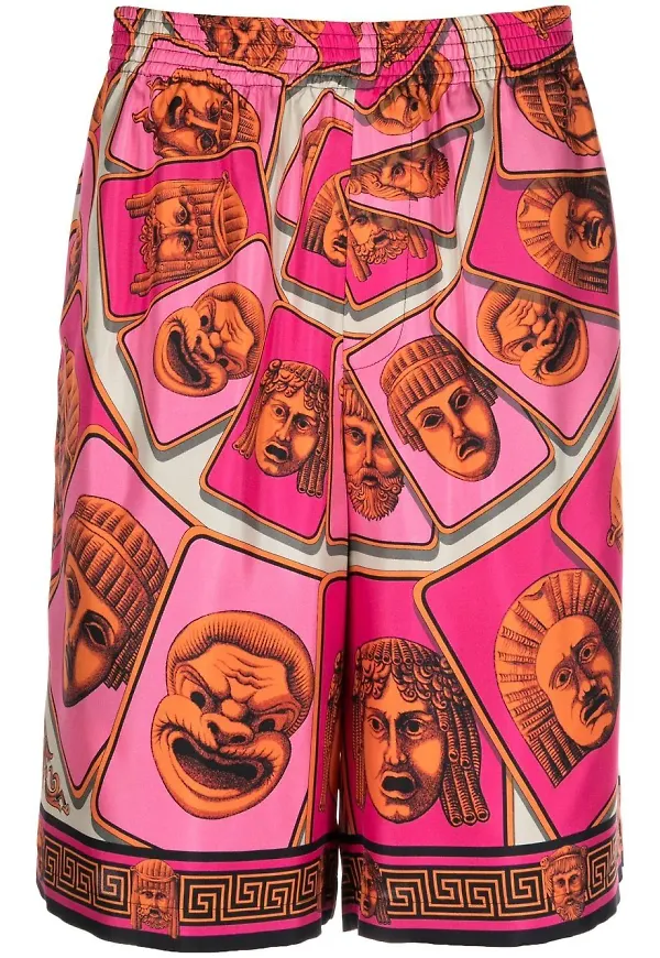 Versace Le Maschere sidenshorts - Rosa