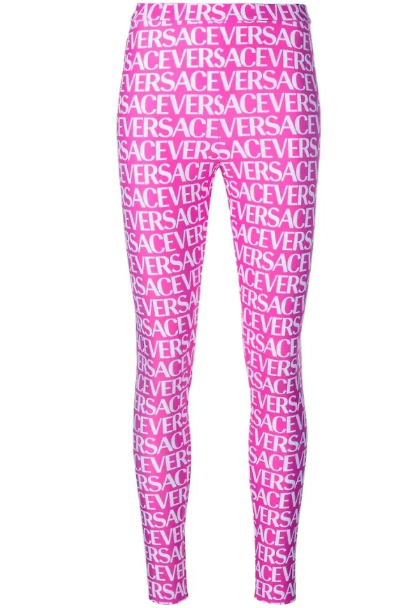 Versace leggings med hög midja - Rosa