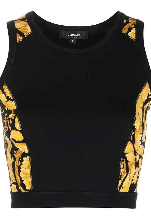 Versace linne med paneldesign - Svart