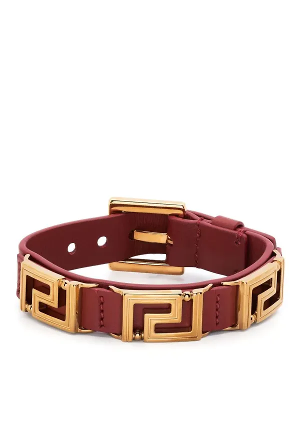 Versace läderarmband med berlock - Brun
