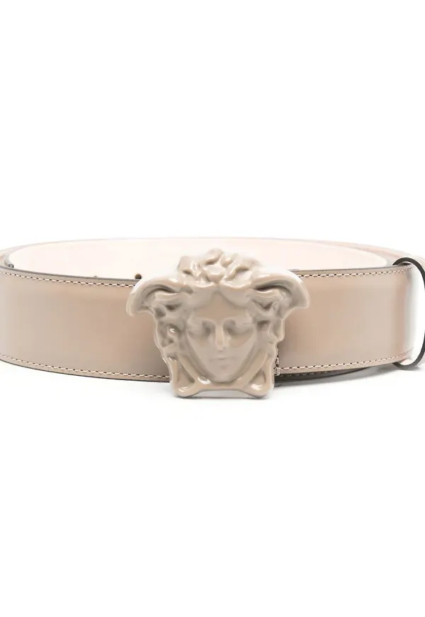 Versace läderbälte med Medusa - Neutral