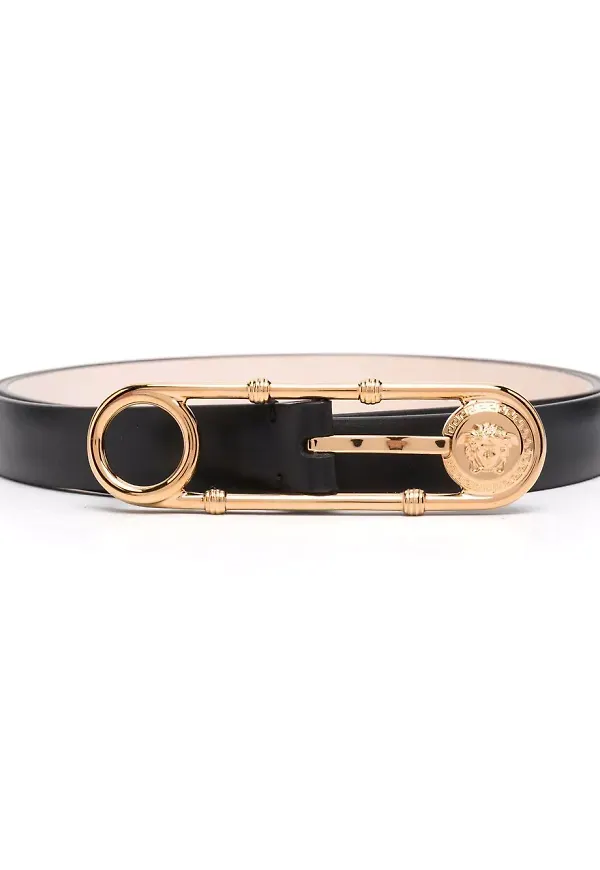 Versace läderbälte med Medusa - Svart