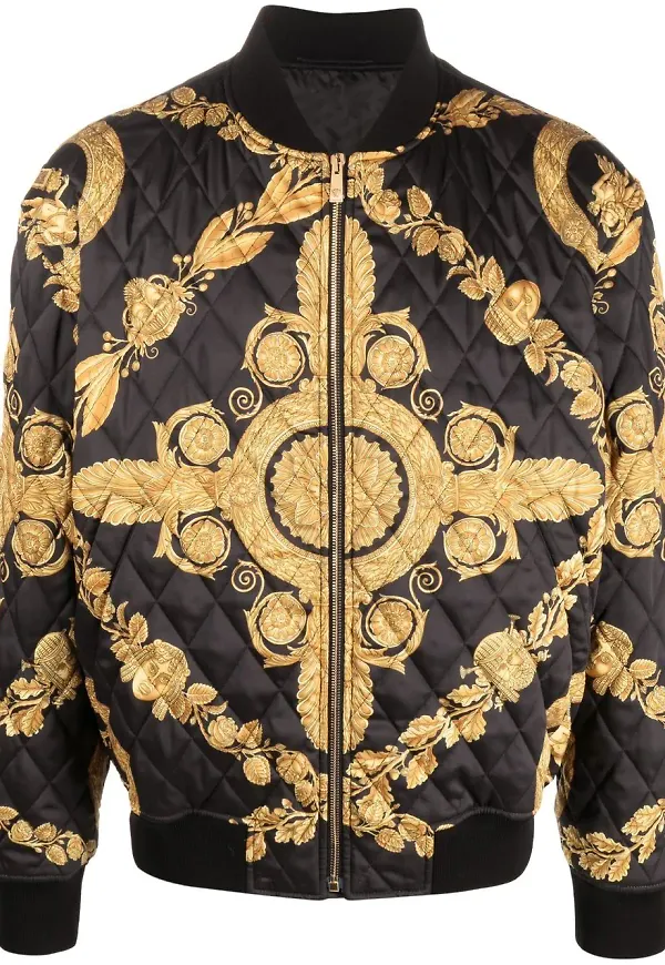 Versace Maschera Baroque quiltad bomberjacka - Svart