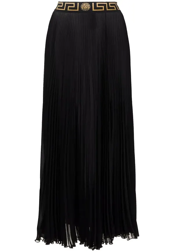 Versace maxikjol med Greca-kant - 1B000 BLACK